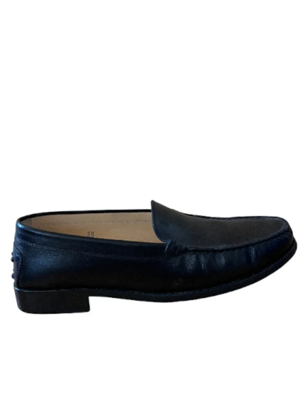 Tod's Black Leather Classic Loafers Slip On Shoes Italian 38 US 8